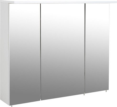 Schildmeyer Spiegelschrank Profil, 3-türig, weiß, mit LED-Beleuchtung und Regalen, B/H/T: 90 x 71 x 16 cm - Bild 1