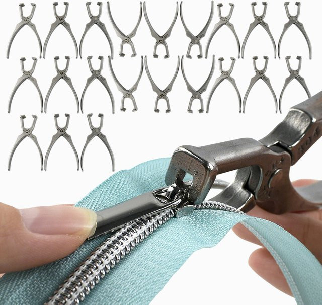 Meetee Reißverschlusszange aus Edelstahl 304 in Silber für Reparaturen und DIY-Nähzubehör - Bild 1