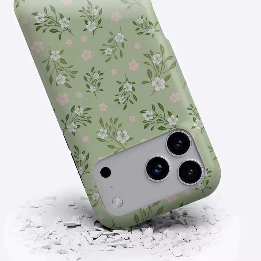 Aurbe 2-in-1 MagSafe Hülle mit mattem Film für iPhone 17 16 15 Plus Pro Max, stoßfeste Hartschale im Vintage Floral Ditsy Design, Salbeigrün - Bild 3