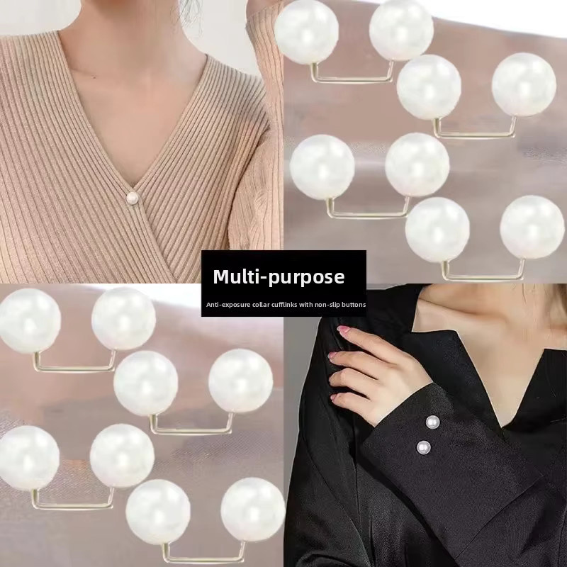 Sicherheitsnadeln mit Perlen in Beige aus Metall zur Fixierung von Kleidung und Schals für dein DIY-Nähzubehör - Bild 2
