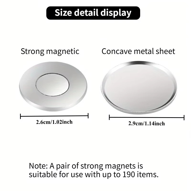 2er-Set Magnetische Wandhalterungen aus Metall für Schlüssel, Fernbedienungen und Notizen - Bild 4
