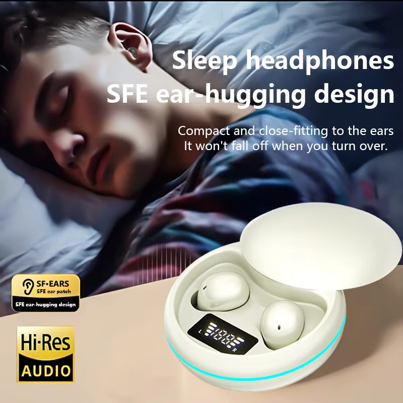 Hichomeow Y20 Kabellose In-Ear Schlaf-Ohrhörer Bluetooth 5.4 TWS Mini Unsichtbare HIFI Stereo-Kopfhörer in Beige - Bild 2