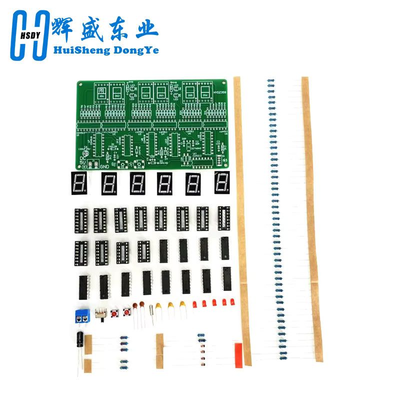 HUISHENGYUFA 6-stelliges DIY-Uhren-Set mit Wecker zum Löten für Studenten und Heimwerker, Multicolor - Bild 2