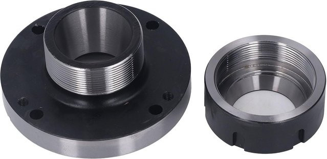 aimo ER50 Spannzangenaufnahme aus Stahl in Schwarz und Silber mit 125 mm Durchmesser und 7 Löchern für CNC-Fräsmaschinen und Drehbank - Bild 1