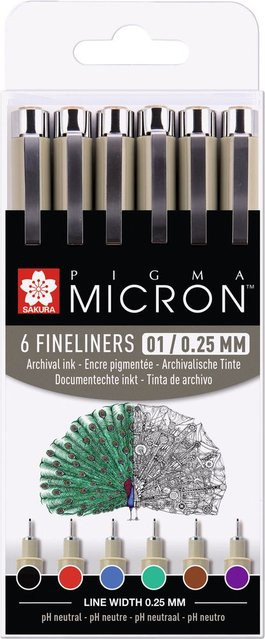 Sakura Pigma Micron Fineliner Set Multicolor mit 0,25 mm Stärke - Bild 1