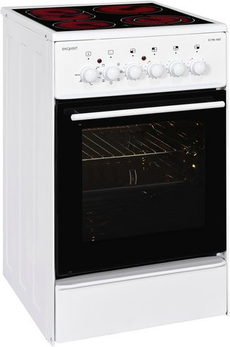 Exquisit Elektro-Standherd ECM 8-4 BZ in Weiss mit Glaskeramikkochfeld und 47 l Backofenvolumen - Bild 1