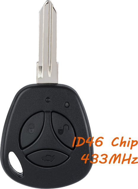 KEYECU 433 MHz ID46 Chip 3 Tasten Fernbedienung Auto Schlüsselanhänger für Lada Kalina Granta Priora Vesta X-Ray in Schwarz - Bild 1