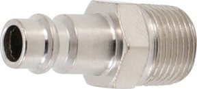 BGS Druckluft-Stecknippel 3222-4 in Silber mit 10 mm (3/8") Außengewinde - Bild 1