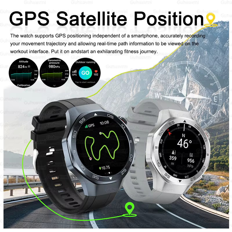 GUHUAVMI Smartwatch, Schwarz, GPS, Herren, 3 ATM - Bild 5