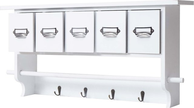 Küchenregal MCW C49 Vintage aus Paulowniaholz mit 5 Schubladen, Weiß, B/T/H: 32 x 65 x 13 cm - Bild 1