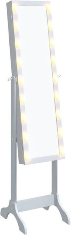 Moderner Standspiegel mit LED von vidaxl in Weiß, B/T/H: 34 x 14 x 146 cm - Bild 1
