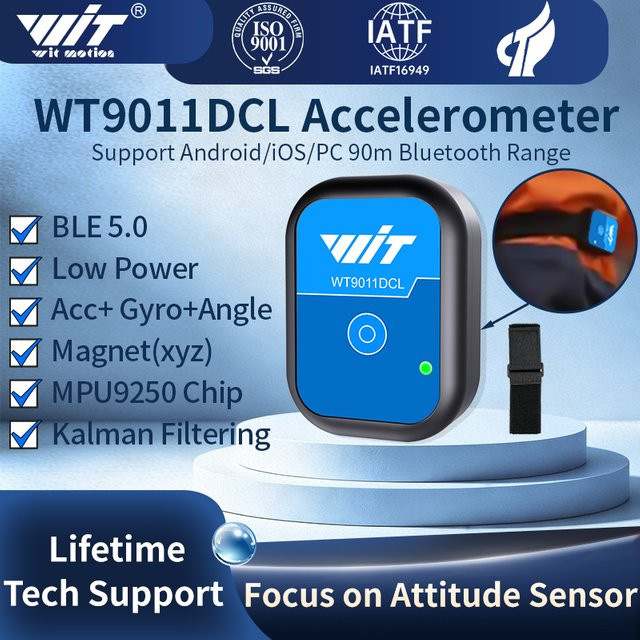 WitMotion WT9011DCL Bluetooth 5.0 Sensor mit Beschleunigungssensor, Gyroskop, Magnetometer und elektronischem Kompass für Neigungsmessungen mit 50m Reichweite - Bild 1