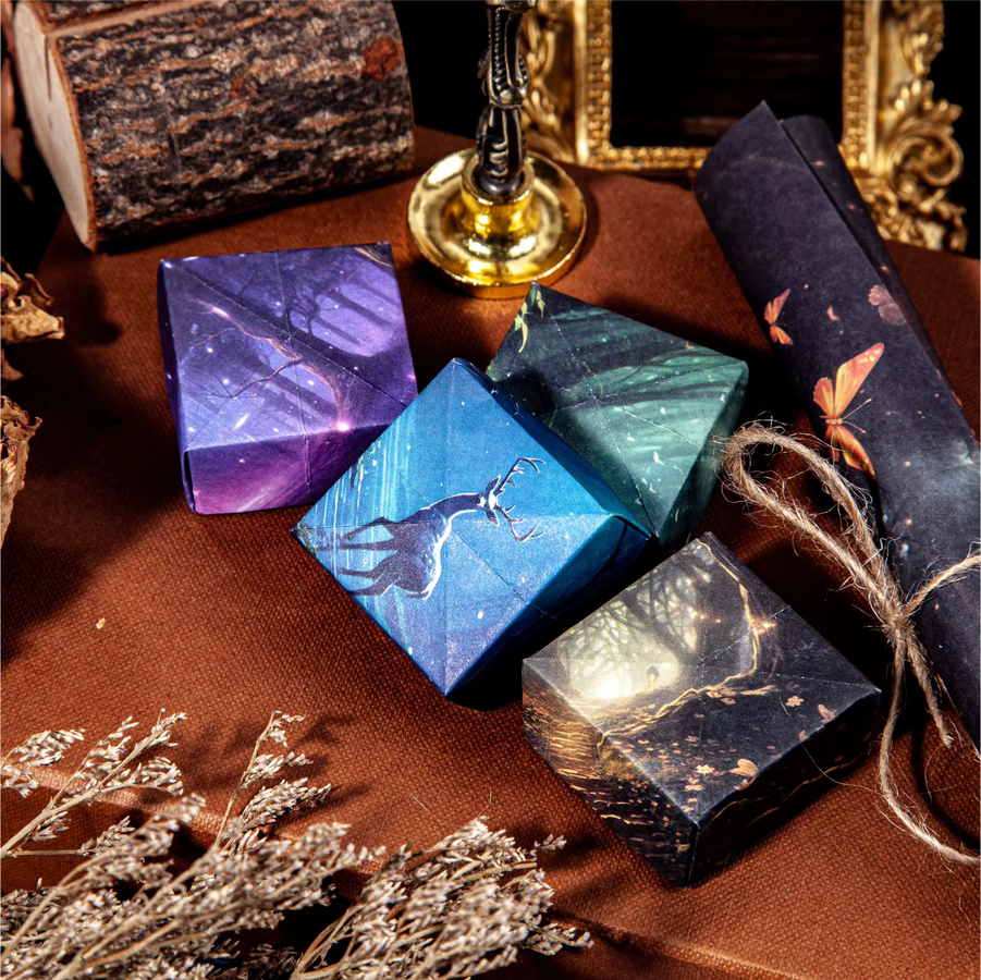 30er Paket Retro DIY Collage Papier Set Firefly Wald Serie Dreamscape in Multicolour - Bild 4