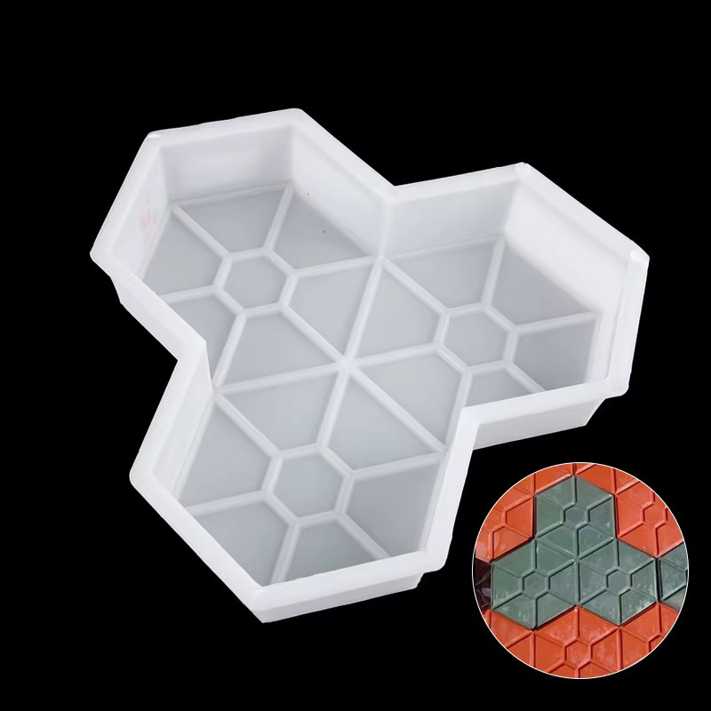 DIY Betonform für sechseckige Ahornblatt-Pflaster aus Kunststoff in Weiß - Bild 2