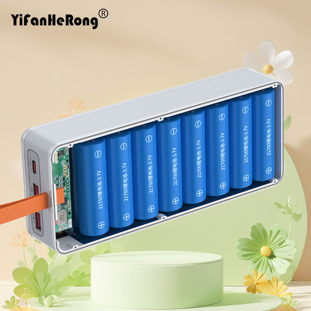 YiFanHeRong DIY K16 21700 Powerbank-Gehäuse Kit mit Schnellladung QC3.0/QC2.0 AFC/FCP/SCP 22,5W+15W und kabellosem Laden in Schwarz mit USB-C - Bild 1