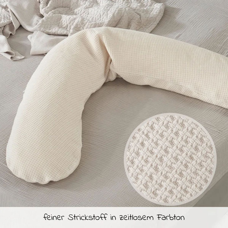 Theraline Stillkissen Das Original mit feiner Perlen-Füllung und Feinstrick-Bezug in Creme, Länge: 190 cm - Bild 2