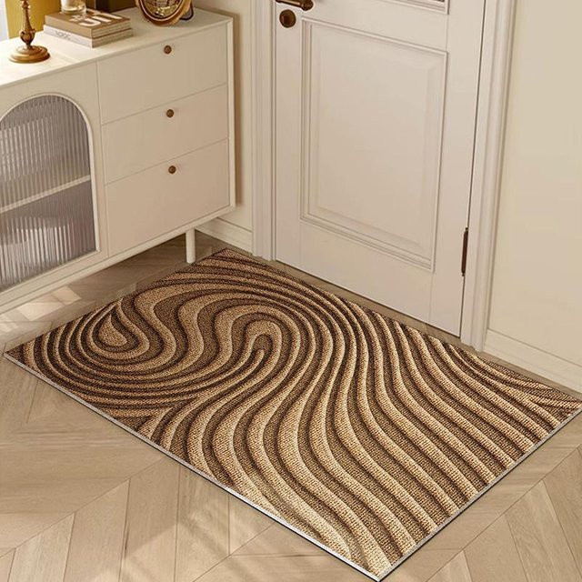 Schmutzabweisende und rutschfeste Eingangstürmatte von Yiran Furniture aus PVC in Braun, B/T: 75 x 45 cm - Bild 1