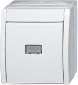 Busch-Jaeger Wechselschalter 2601/6 WGL-54 mit Beleuchtung in Weiß und Transparent, IP44 Schutzklasse - Bild 1