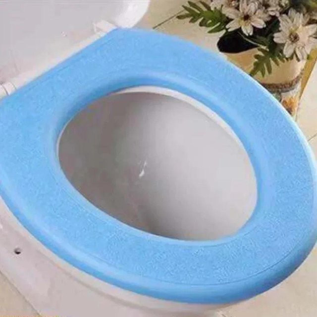 Yiran Furniture Wasserdichte und waschbare WC-Matte in O-Form für den Toilettendeckel, erhältlich in Blau, Grün, Pink und Lila - Bild 1