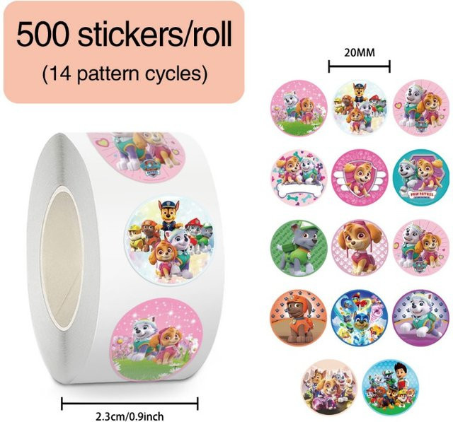TAKARA TOMY Paw Patrol Aufkleber, 500 Stück - Bild 1