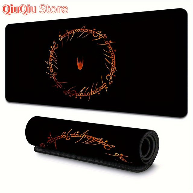 Potdemiel Gaming-Mauspad Vintage Ring in Schwarz, rutschfeste Schreibtischunterlage B/T/H: 90 cm x 40 cm x 0,3 cm - Bild 1