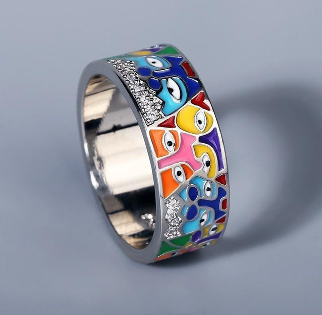 YIRAN Jewelry Ring, Silber, Weißer Zirkonia, Katze, Damen - Bild 1