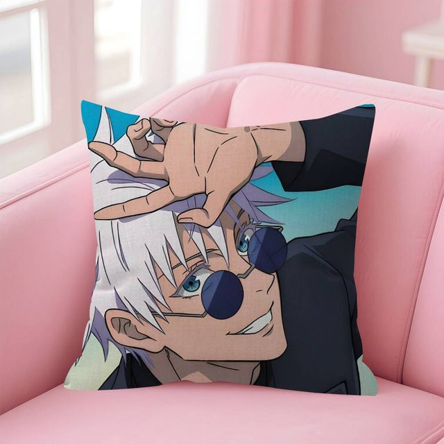 Satoru Gojo Anime Jujutsu Kaisen Kissenbezug in Blau für Sofa und Schlafzimmer B/B: 45 x 45 cm und 50 x 50 cm - Bild 1