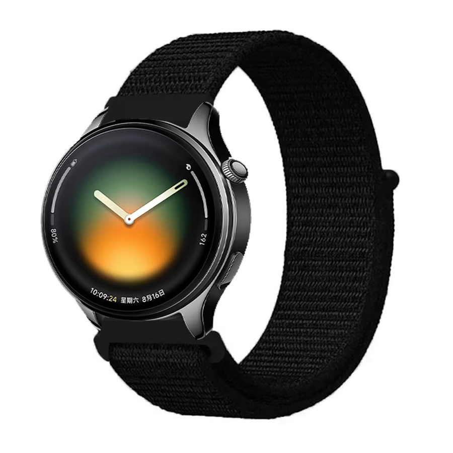 Nylonarmband Flag Style, Schwarz, Unisex, 22mm, 20mm - Bild 2