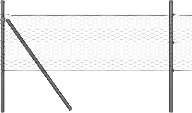 vidaXL Mesh Zaun aus Stahl und PVC in Grau, 10 x 0,5 m - Bild 1