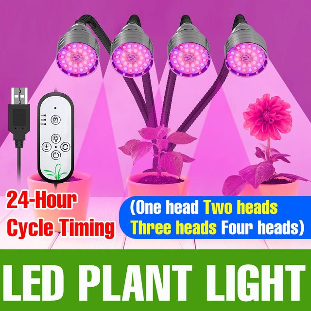 LED-Vollspektrum-Pflanzenlampe mit automatischer Zeitschaltfunktion für Indoor-Wachstumsboxen und Desktop-Topfpflanzen - Bild 1