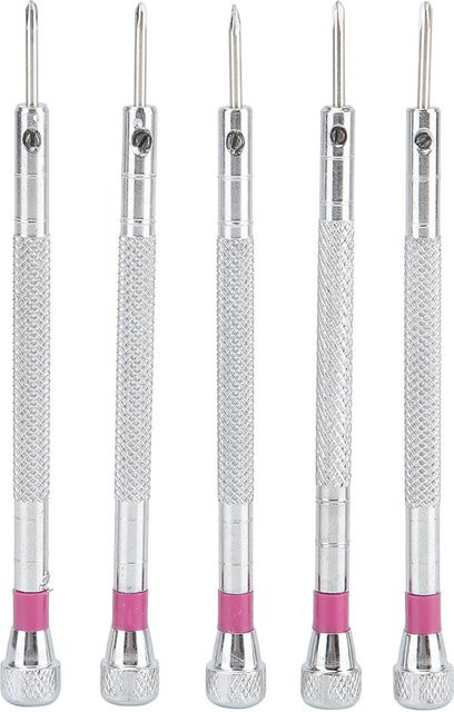 5 Stück Edelstahl Kreuzschraubendreher 1,6 mm für Brillen und Uhren Reparaturwerkzeug in Silber - Bild 1