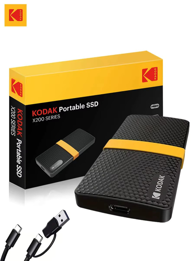 Kodak X200 Externe SSD-Festplatte USB 3.1 Typ-C Mini tragbare SSD in Schwarz mit 1 TB Speicherplatz - Bild 3