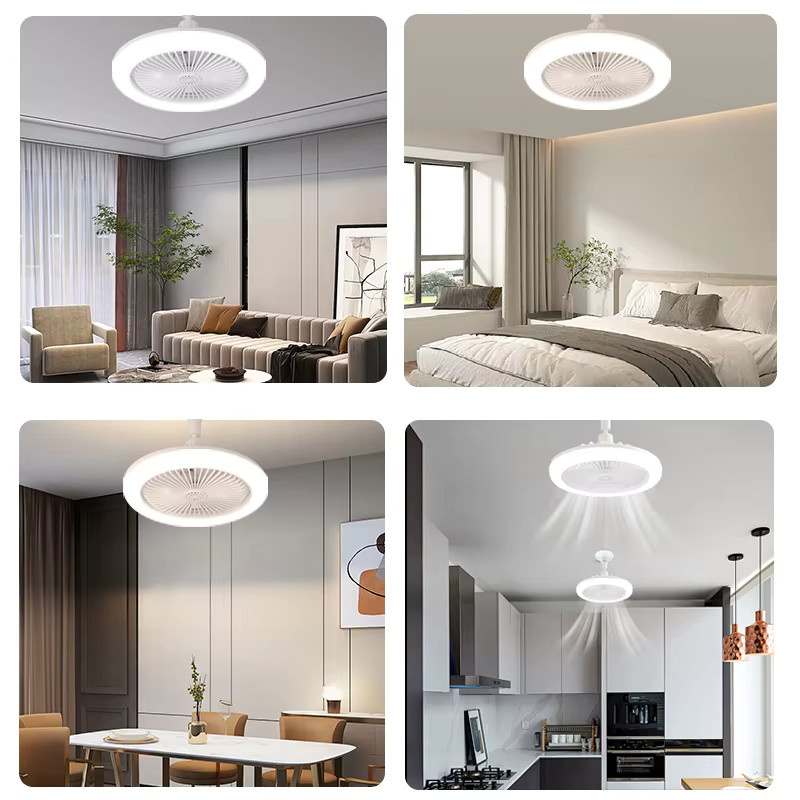 CANMEIJIA LED Deckenventilatorlampe mit Fernbedienung, dimmbar, Weiß, E27 Fassung, 30 W - Bild 3