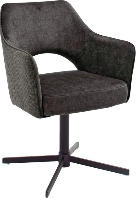 Premium Living Armlehnstuhl Valletta in Anthrazit mit Samtbezug und Metallgestell, B/T/H: 120 x 60 x 85 cm - Bild 1