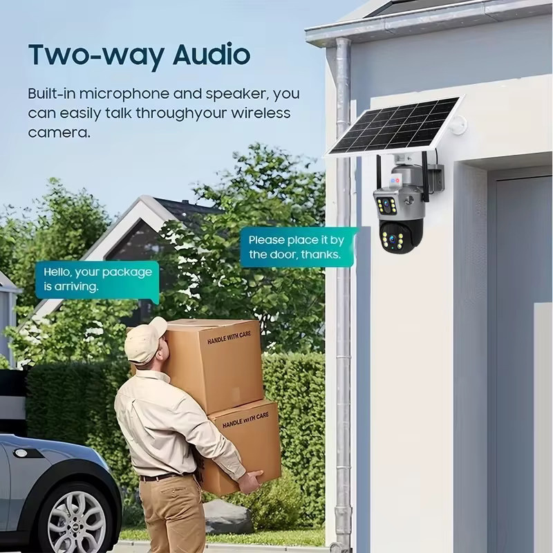 FUNOVATION Solarbetriebene 4K 6MP IP PTZ Sicherheitskamera mit Dual-Linsen, Wasserdicht und 2.4G WLAN, Farbe: Weiß - Bild 5