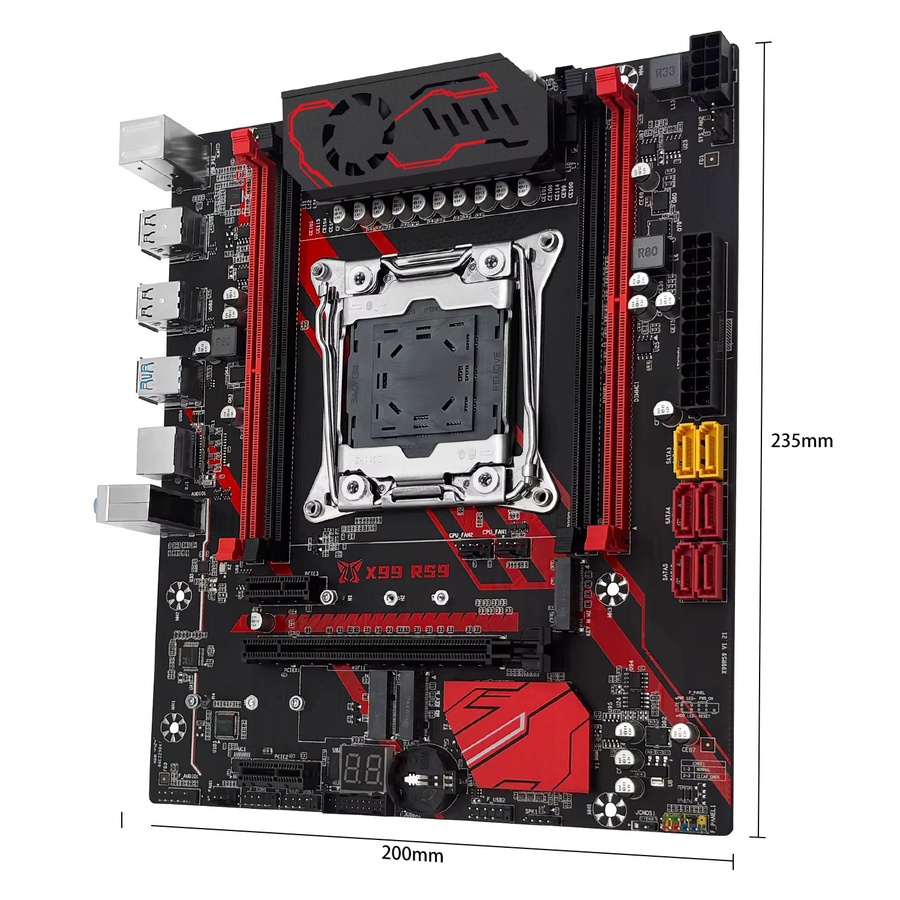 MACHINIST X99 RS9 Motherboard Combo mit Xeon E5 2680 V4 CPU, LGA2011-3, NVME/SATA M.2 und USB 3.0, Schwarz - Bild 2
