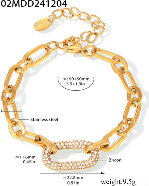 Lucky Star Jewelry Schmuck-Set, Edelstahl, Zirkonia, Gold, Damen - Bild 1