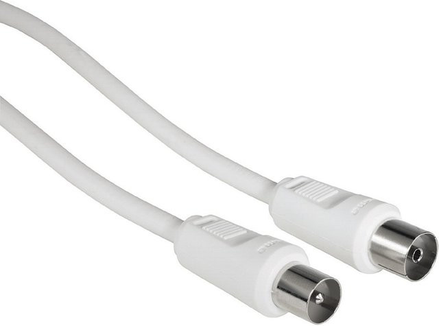 Hama Antennen-Kabel Koax-Stecker mit Koax-Kupplung, 5 m, 85 dB, Weiß - Bild 1