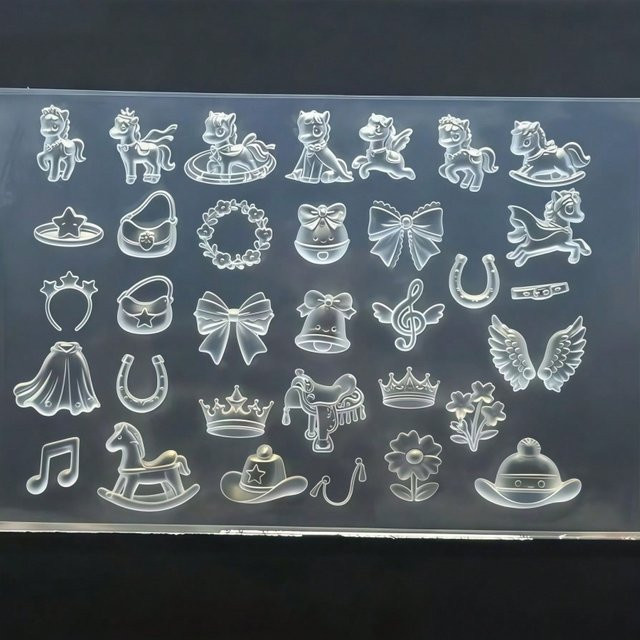Silikon-Nagelkunstform, Transparent, Einhorn-Sternfrucht-Galaxie-Elemente - Bild 1