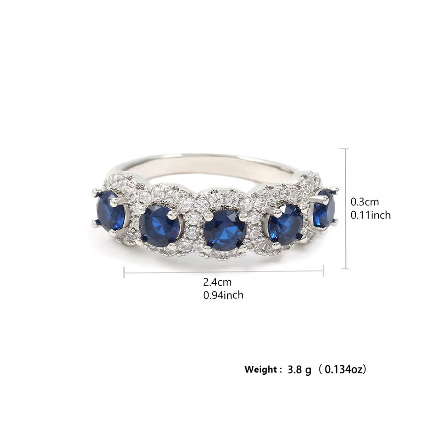 Zakol Ring, Kupfer, Silber Farbe, Zirkonia, Kristall, Damen - Bild 4
