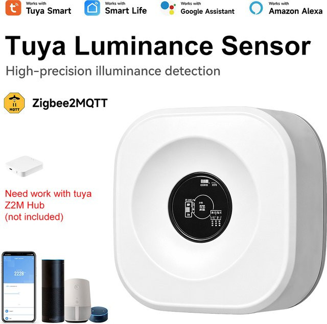 Tuya Zigbee Lichtsensor Luxmeter in Weiß zur Überwachung der Beleuchtungsstärke, kompatibel mit Zigbee2MQTT und Home Assistant für dein Smart Home - Bild 1