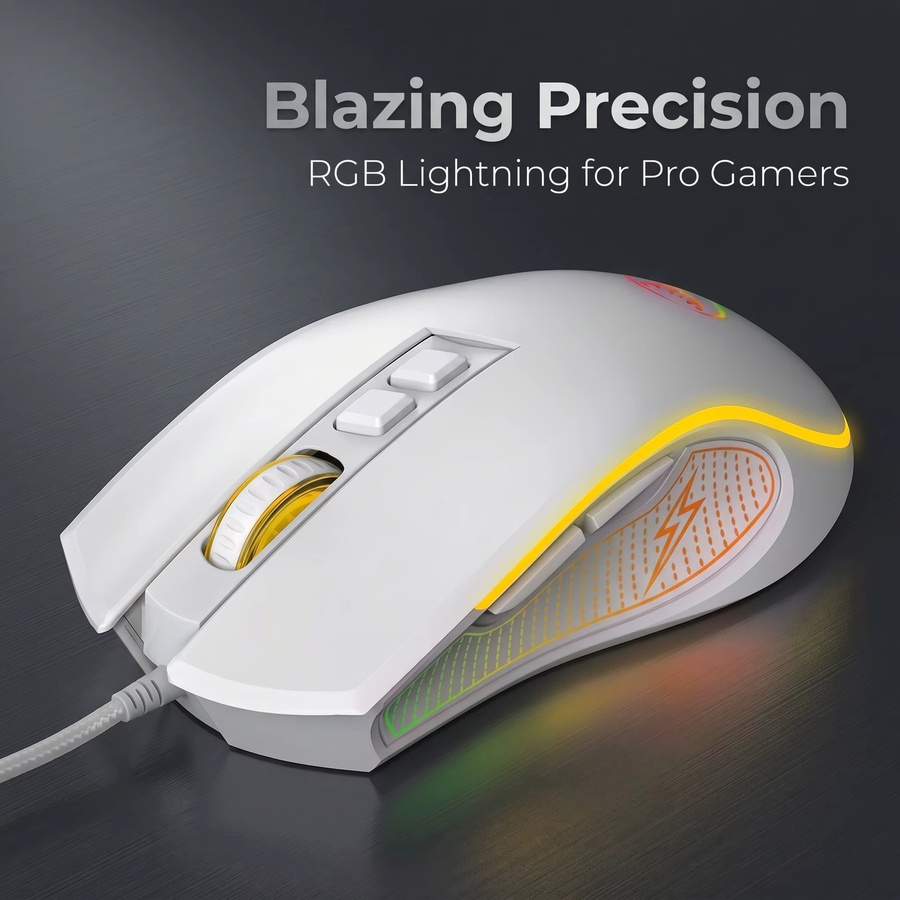 HXSJ RGB Gaming-Maus mit 3600 CPI, 7-Farben-Atmungsbeleuchtung und Wabenstruktur für PC und Laptop, Schwarz/Weiß/Mehrfarbig - Bild 4