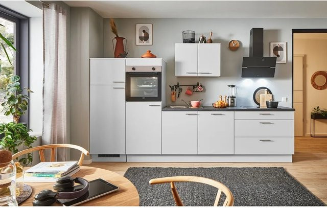 pino Küchenzeile Lichtgrau mit 2 Geräteschränken, Breite: 330 cm, Höhe: 174 cm, Tiefe: 60 cm - Bild 1
