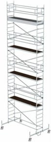 MUNK Günzburger Steigtechnik Rollgerüst aus Aluminium in Silber mit einer maximalen Arbeitshöhe von 10,5 m für die werkzeuglose Montage - Bild 2