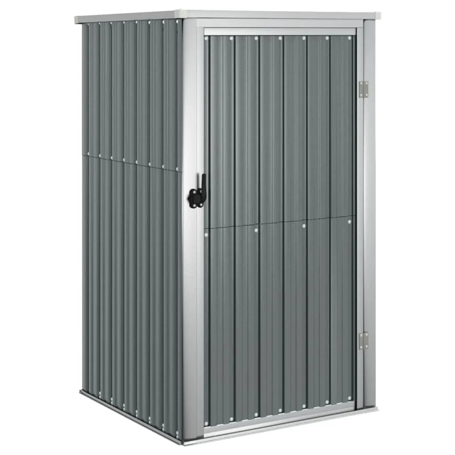vidaXL Metallschrank Grau aus verzinktem Stahl mit Schrägdach B/T/H: 88 x 89 x 161 cm - Bild 2
