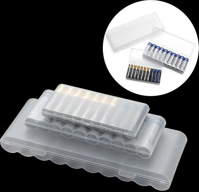 BRYNTHORX Batterie-Aufbewahrungsbox mit 10 Fächern, transparenter Kunststoff-Organizer für AAA, AA und 18650 Batterien - Bild 1