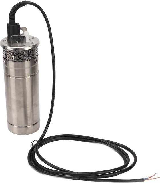 Solare Tauchpumpe als Tiefbrunnenpumpe aus Edelstahl in Silber mit 120W und DC24V 15A - Bild 1