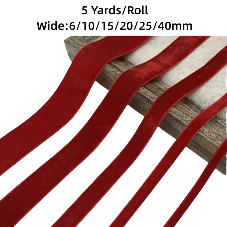Rote Samtband Rolle für Geschenkverpackungen und DIY-Projekte, 5 Yards Länge - Bild 6