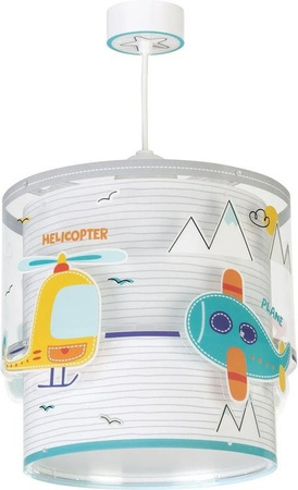 Dalber Kinderzimmer Deckenlampe mit Flugzeugen und Autos in Mehrfarbig und Transparent, höhenverstellbar