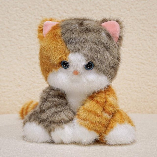Süße Katze Plüschtier, Siamkatze Ragdoll, Orange Schwarz Weiß, 24cm, ab 14 Jahren - Bild 1